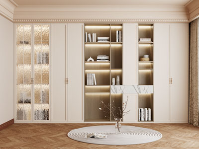 法式奶油风装饰书柜