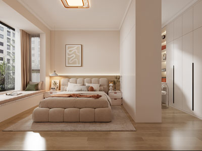 现代奶油风卧室