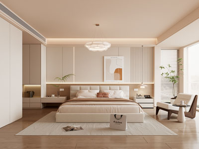 现代奶油风卧室