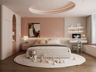 现代卧室 公主房 儿童房
