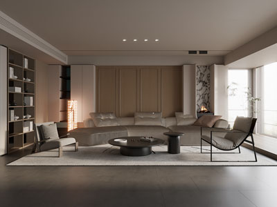 现代中古风客厅