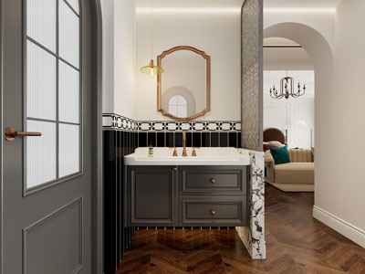 法式卫浴间 洗手间干区