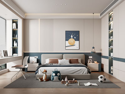 现代卧室 儿童房 男孩房