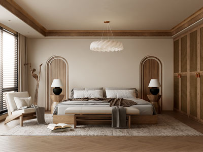 侘寂风中古卧室