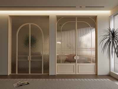 法式玻璃平开门3d模型 法式玻璃平开门