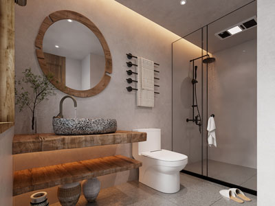 侘寂风卫浴间 洗手间