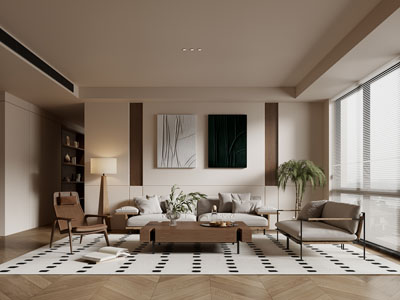 现代中古风客厅