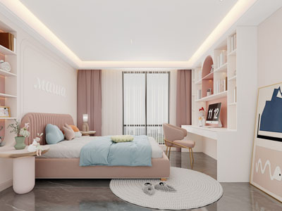 现代卧室 公主房 儿童房