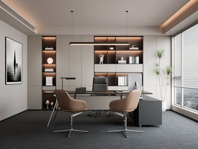 现代董事长 总经理办公室3d模型 现代董事长 总经理办公室