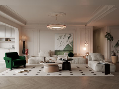 法式奶油风客厅