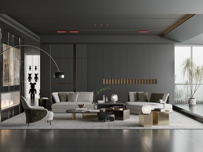 现代暗黑风客厅