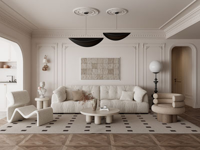 法式奶油风客厅