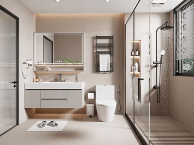 现代奶油风卫浴间 洗手间