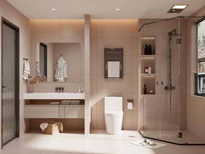 现代奶油风卫浴间 洗手间