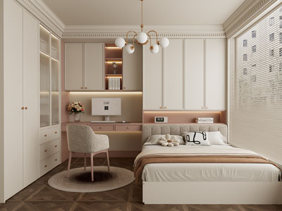 现代奶油风榻榻米卧室 儿童房 公主房 女儿房