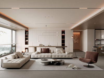 现代奶油风客厅