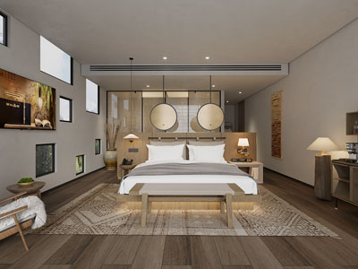 侘寂风中古风卧室