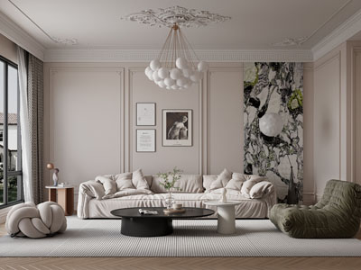 现代奶油风客厅