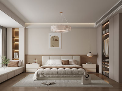 现代奶油风卧室