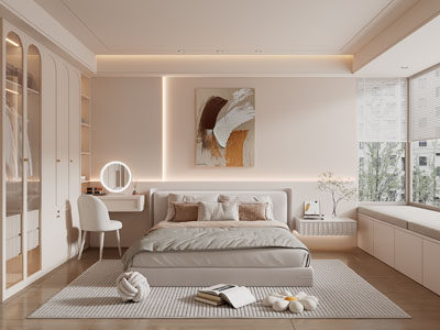 现代奶油风卧室