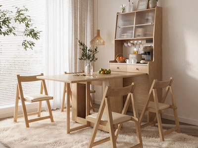 北欧实木餐边柜 餐桌椅组合