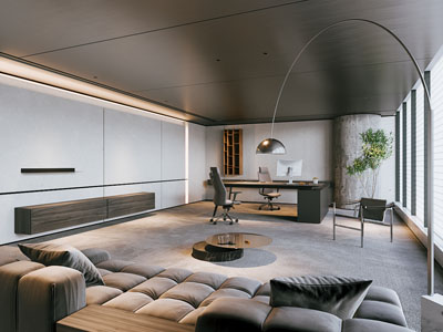 现代董事长 总经理办公室3d模型 现代董事长 总经理办公室