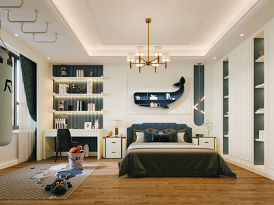 现代卧室 儿童房 男孩房