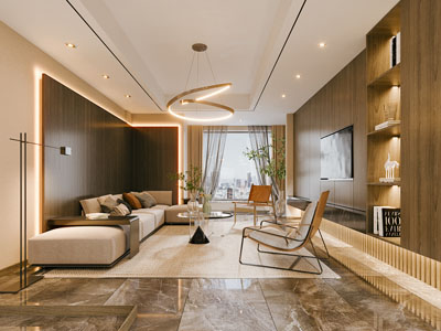 现代原木风客厅