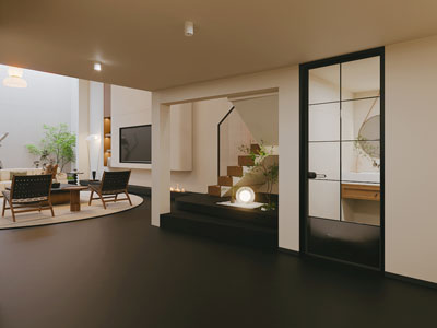 现代别墅挑高客厅