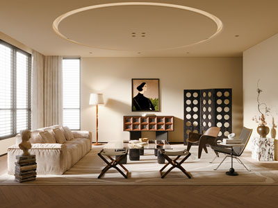 侘寂风中古风客厅