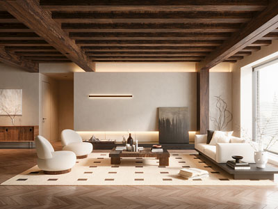 侘寂风民宿客厅