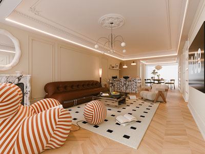 法式中古风客厅餐厅