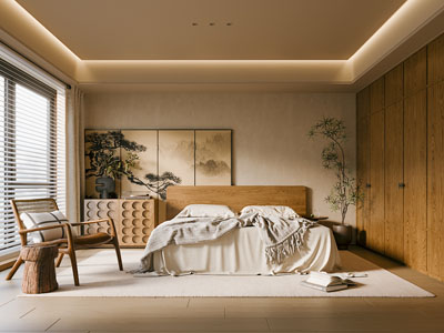 侘寂风中古风卧室
