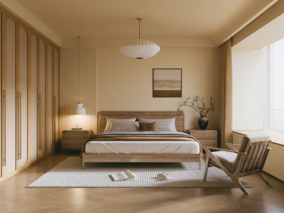 侘寂风中古风卧室