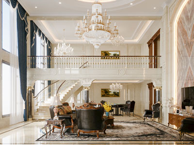 欧式别墅挑高客厅