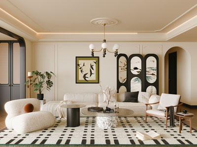 法式奶油风客厅