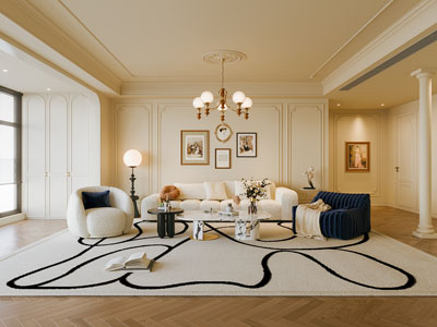 法式奶油风客厅