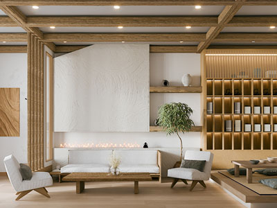 侘寂风民宿客厅