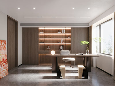 现代中古风书房