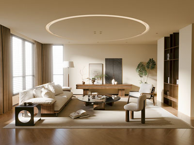 侘寂风中古风客厅