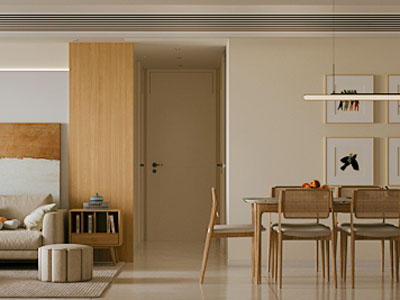 现代中古风客厅餐厅