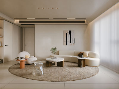 现代奶油风客厅