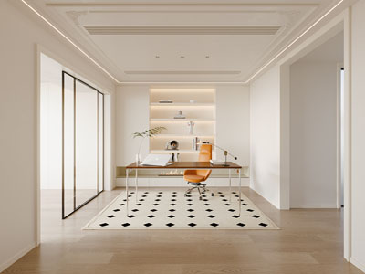 现代奶油风书房