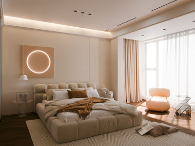 现代奶油风卧室