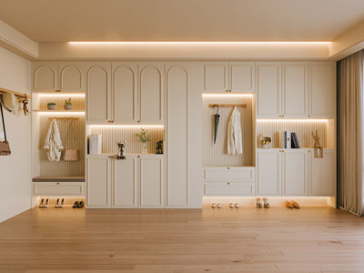 法式奶油风玄关鞋柜