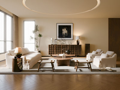 侘寂风中古风客厅