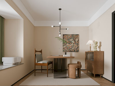 现代中古风书房