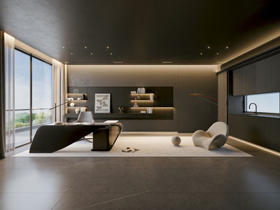 现代暗黑风书房