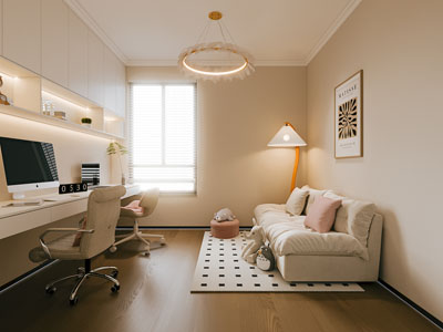 现代奶油风书房