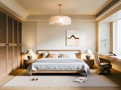 侘寂风中古卧室